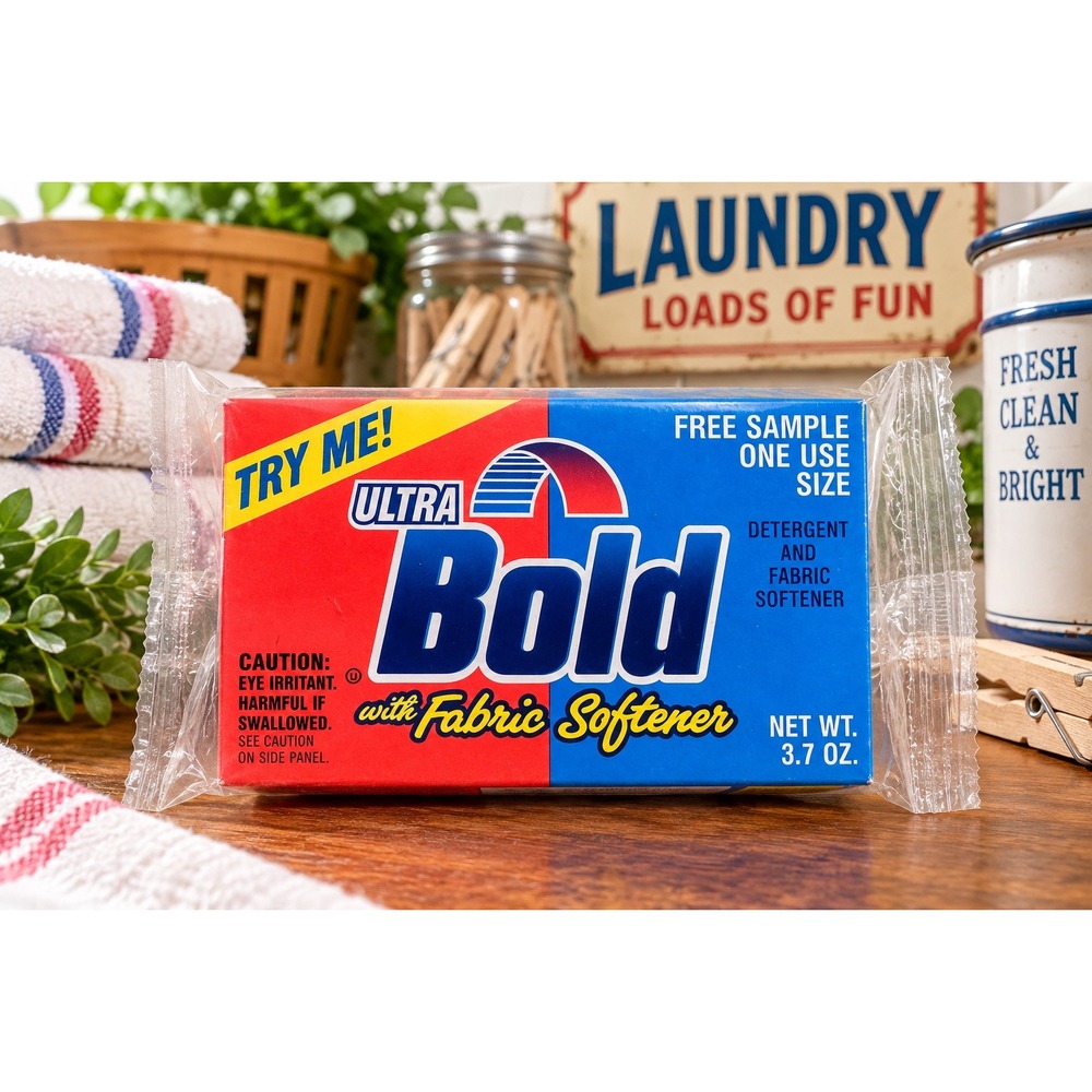 Vintage Ultra Bold Laundry Detergent Fabric Softener 3.7 oz Trial Size Sample